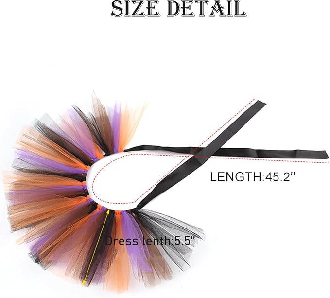 Lionheart glory Halloween Tutu Tulle for Dogs, Dog Costume Dress Ballerina Costume Skirt for Small Medium Large Dog Puppy Cats Pet Outfit Holiday Accessory Party