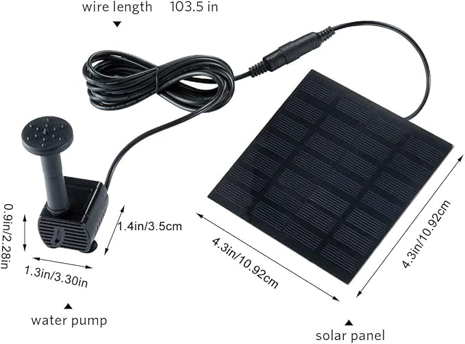 Hovico Solar Fountain - Panel Water Pump for Bird Bath Solar Panel Kit Outdoor Fountain for Outdoor Small Pond, Patio Garden and Fish Tank