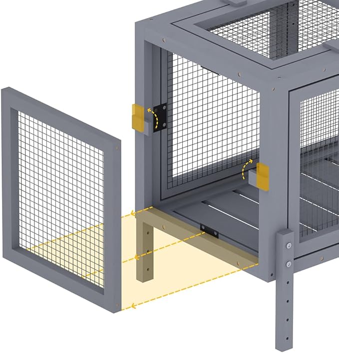 COZIWOW Wooden Cat Play Tunnel with Platforms | Configurable Window Catio | Multi-Combination Extendable Cat Run for Indoor/Outdoor Use | Small Pet Play Enclosure