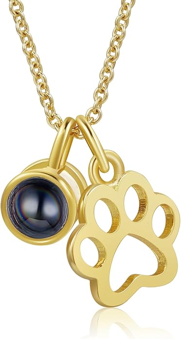 Personalized Cute Dog Cat Paw Name Necklace Forever Love Custom Heart Pendant Pet Name Necklace Gift for Pet Lovers