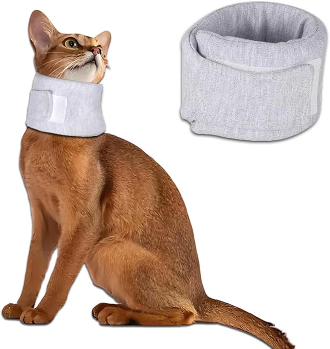 Cat Cone Collar for Pet with Spinal IVDD Issues After Surgery Recovery, Adjustable Cat Neck Brace Elizabethan Collar, Neck Cervical Cone to Stop Licking for Small Medium Dog Puppy Kitten (Grey, XS)