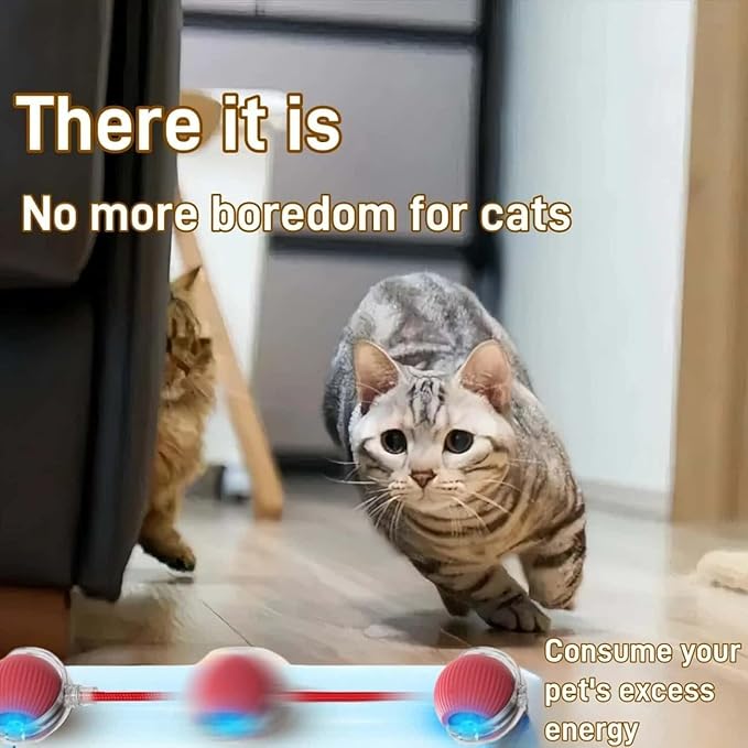 Interactive Cat Toys for Indoor Cats, Agility Move Cat Balls,Motion Activated Cat Balls, Cat Toys for Bored Indoor Cats (Yellow)