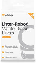 Litter-Robot Waste Drawer Liners by Whisker, 25 Pack - Litter Box Liners, Custom Fit for Litter-Robot, 9-11 Gallons of Capacity, Quick to Install and Easy to Empty