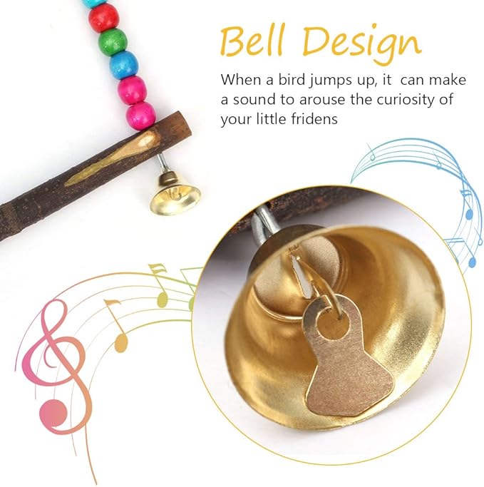 Bird Swing, Multi-Color 5.5 x 5.6 Inch Wooden Bird Swings Budgie Swing Toys Hammock for Parakeets Budgie Bird