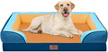 Comfort Expression Orthopedic Dog Bed for Extra Large Dogs 42x30 Inch, Waterproof Egg Crate Foam XL Pet Bed with Removable Bolsters, Dog Couch with Washable Cover & Non-Slip Bottom, Golden Harbor