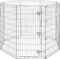 Amazon Basics Foldable Metal Indoor/Outdoor Dog Playpen, Octagonal Exercise Pen, Single Door, 8 Panels, 48 Inch Tall, X-Large, 60 x 60 x 48 Inches, Easy to Assemble, Black
