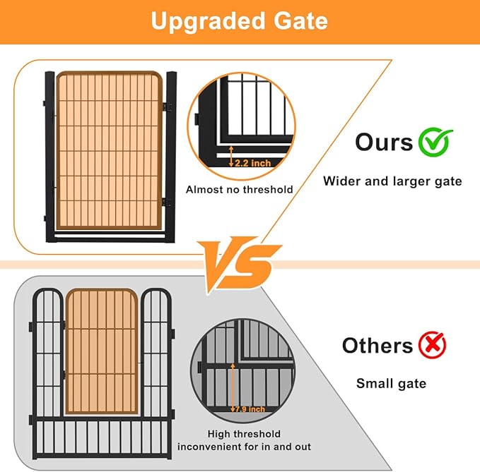 Dog Fence Outdoor Pens Outside,Portable Dog Play Pen 40" H 18 Panels Pet Playpen Exercise Pens for Puppys Small Medium Large Dogs RV Camping Yard Garden Indoor Wide Gate