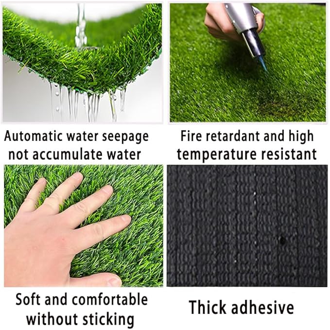 Artificial Grass，3 Rolls 12.8 x 40x1in,Rug Realistic Indoor Outdoor Rug for Dogs, with Drain Holes, Fake Grass Dog Pet Turf Mat for Garden Lawn Landscape Patios.