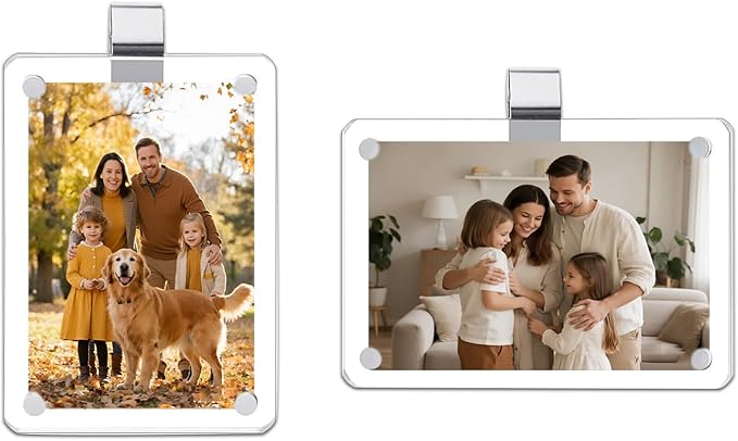 2 Pack Magnetic Car Visor Photo Holder – Personalized Acrylic Clip for Family, Pets, Travel Pictures – Easy Snap-On Car Accessory for Sun Visor (2 Pack, 2.4''x3.5'')