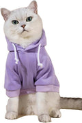 QWINEE Basic Dog Hoodie Sweatshirt Puppy Sweater Warm Cat Costumes Pet Clothes for Chihuahua Puppy Kitten Small Medium Dogs Mauve Purple X-Large