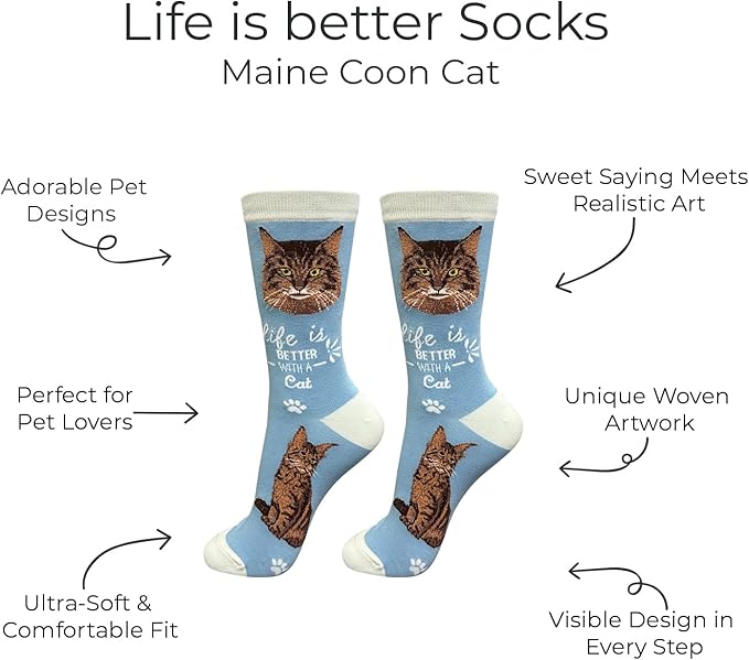 E&S Pets Pet Lover Socks - Dog & Cat Socks - Unisex Novelty Gifts