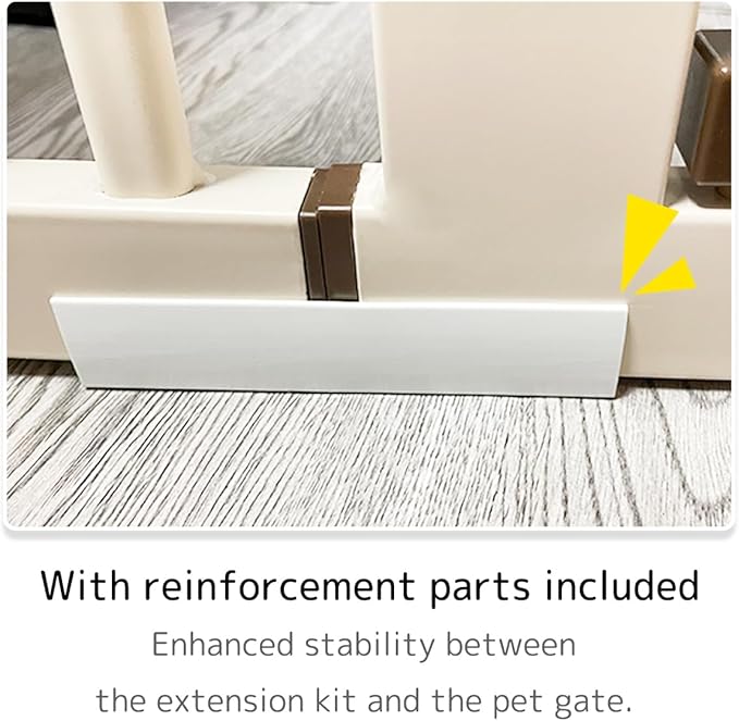 Lumizone Extra Tall Pet Gate 55.12" High Pressure Mounted 8.27" Wide Extension kit 1.37" Gap (Cream White, 55.12" H x 8.27" W, Extension)