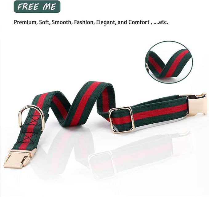 Premium Dog Collar, Cute Dog Collars Luxury Style, Durable Pet Collars and Dog Leash with Metal Buckle Safety for Medium Dogs