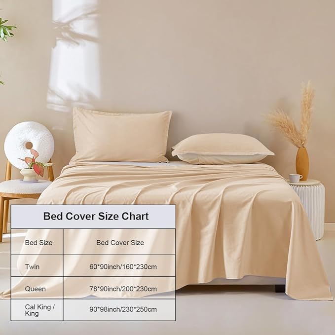 DUJUIKE Waterproof Bed Cover for Dog and Cats,Pet Hair Resistant Bed Sheet Cover, Protective Bed Liner Cover with 100% Waterproof Breathable Thin Fabric (Apricot Yellow, Super King 90 * 118 inch)