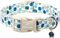 Spring/Summer Dog Collar for Small Dogs - Fresh Blueberry Girl Boy Dog Collars, Soft Lightweight Puppy Collar, Breathable Adjustable Male Female Fruit Floral Dogs Collars XS