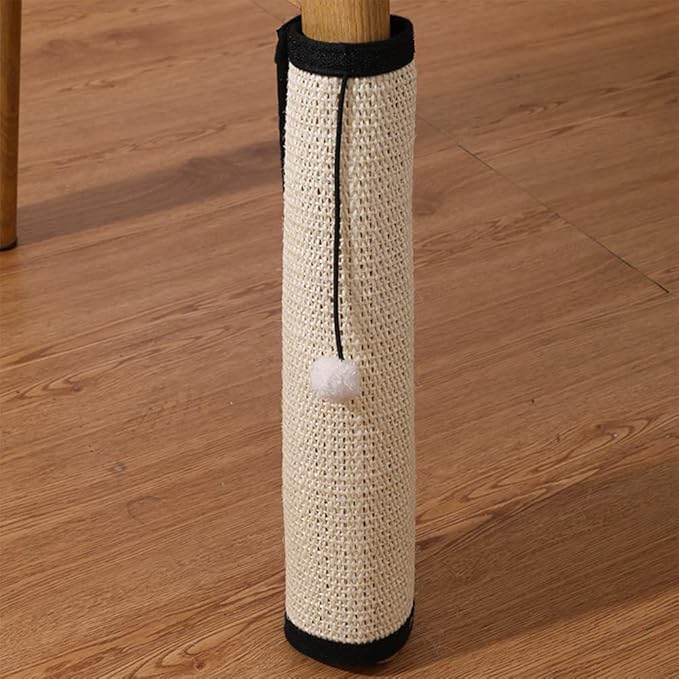 Cat Scratcher Mat with Interactive Mouse Toy, Cat Scratching Post Natural Sisal Table Leg Scratch Wrap Cat Grinding Claws Scratching Post Replacement Flexible Installation