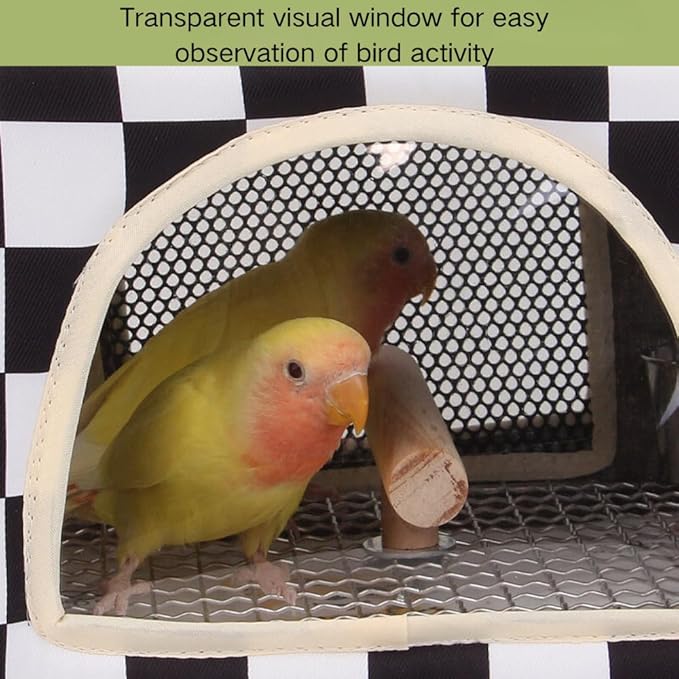 Bird Travel Carrier with Perch Parakeet Carriers with Net, Pad Mat, Feeder Portable Pet Carrier Bag for Bird Transparent Travel Carrier Cage for Budgie Conure Cockatiel (Colorful)