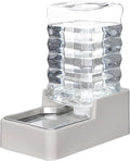RIZZARI Stainless Steel Pet Water Feeder: 8L Large Gravity Waterer, Less Refills for Busy Owners - Leak-Proof Auto Refill - Anti-Tip Base - No Filter - for 20-35 LB Dogs - Multi-Pet/Home/Travel