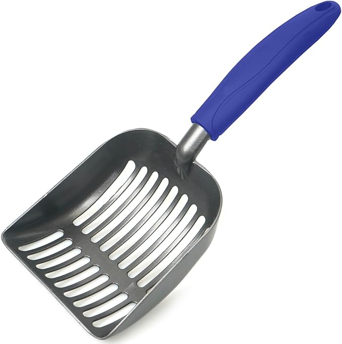 Cat Litter Scoop, Kitty Metal Scooper, Aluminum Alloy Sifter, Kitten Pooper Lifter, Deep Shovel, Long Handle, Poop Sifting, Durable, Heavy Duty, for Litter Box