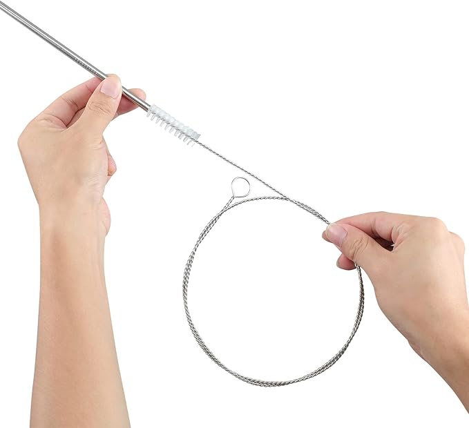 40 Inches Brush Cleaner for Cleaning Straw, Kegerator, Feeding Tube, Siphon Hose, Sunroof Drain, Refrigerator Drain, 4PCS (White)