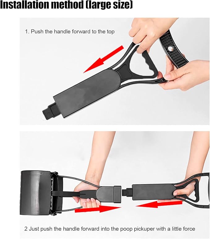 Pet Pooper Scooper, Long Handle Folding Poop Scoop, Stable Jaw Scoop Easy for Small Pet Poop, Pick Up Animal Waste Dog Puppy Cat Waste Picker Cleaning Tools Outdoor Dog Pooper Scooper(All Black)