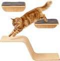 Cat Wall Shelves for Cat Wall Steps, Perch, Ladder, Wooden Floating Modern Mounted Space Saving Furniture with Scratching Cushion Removal Cover for Climbing, Jumping and Sleeping (Steps & Slide)