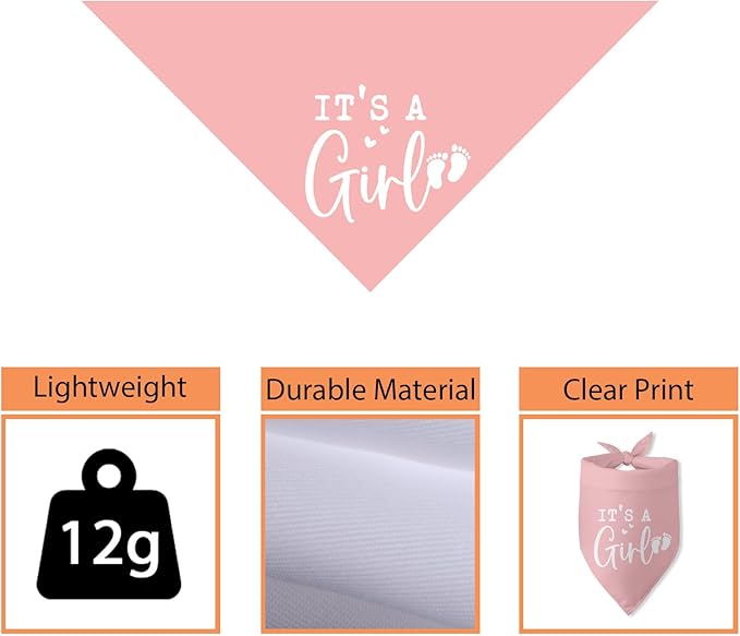 Its a Girl Pink Dog Bandana Baby Announcement Pregnancy Announcement Photo Props Girl Dog Accessories for Large Medium Small Dogs