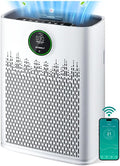 Smart Air Purifier for Home Large Rooms, with WiFi Control, Covers Up to 2400 Ft², Smart Mode, AQI Display, 22dB Sleep Mode & Aromatherapy with 2X-Power Filtration, HAP603WF, Bright White