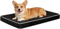 Orthopedic Dog Beds Large Sized Dog Waterproof Pet Kennel Pad with Removable Washable Cover and Non-Slip Bottom, 35x23 Inch, Black