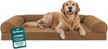 Furhaven Orthopedic Dog Bed for Large Dogs w/ Removable Bolsters & Washable Cover, For Dogs Up to 95 lbs - Quilted Sofa - Toasted Brown, Jumbo/XL