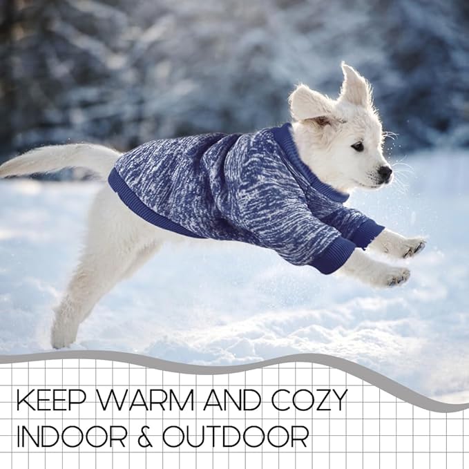 2 Pcs Dog Sweaters for Small Dogs Girl Boy Winter Fleece Clothes Warm Soft Dog Sweatshirt Outfit for Dogs Cats Pet Apparel