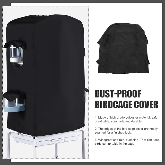 POPETPOP Bird Cage Covers for Night - Breathable, Washable Parrot & Parakeet Cage Protector