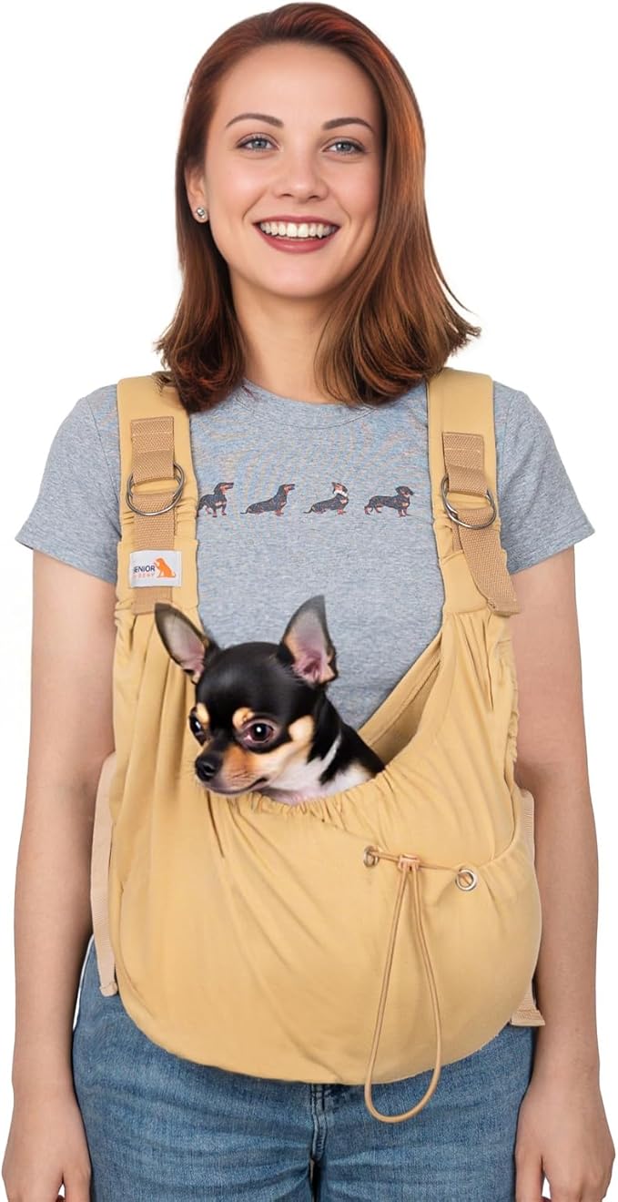 Dog Sling Carriers for Small Dogs,Carrier Sling for Cats and Puppy,Carrying Wrap Front Backpack Cat Sling,Adjustable Chest Pet Sling