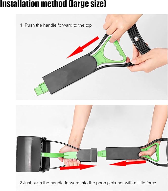 Pet Pooper Scooper, Long Handle Folding Poop Scoop, Stable Jaw Scoop Easy for Small Pet Poop, Pick Up Animal Waste Dog Puppy Cat Waste Picker Cleaning Tools Outdoor Dog Pooper Scooper(green+black)