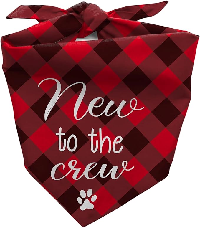 New Puppy Announcement Dog Bandana, Adopted Puppies Reveal Gift for Owner, Dogs Birthday Supplies Gifts, Triangle Bibs Scarf for Medium Pets (Red)