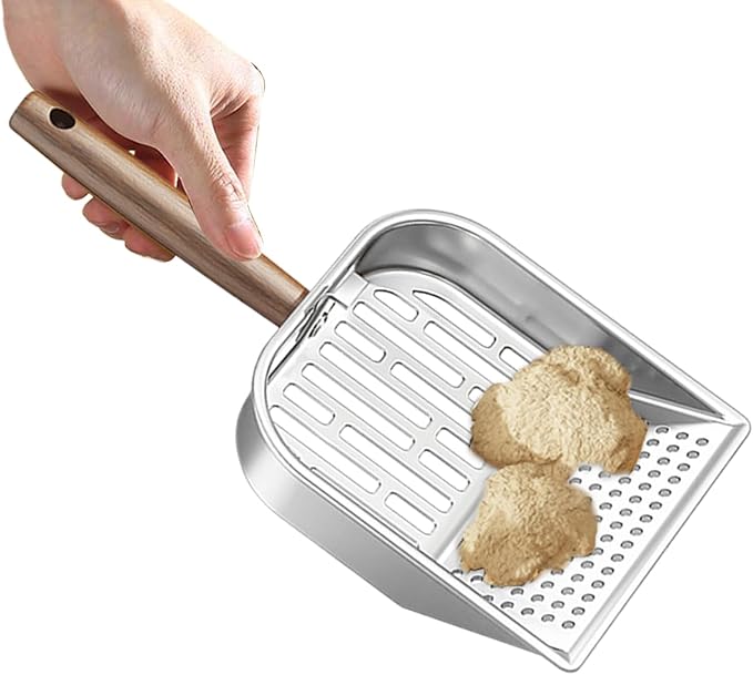 Wooden Cat Litter Scoop, Kitten Poop Shovel, 5.63x11.02 Inches Shovel with Deep Design, Durable Pet Tool, Hygiene Accessory with Ergonomic Handle, Litter Scoop for Apartment Home