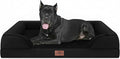 Comfort Expression Orthopedic Dog Bed for Extra Large Dogs 53x42 Inch, Waterproof Supportive Egg Crate Foam XXL Pet Bed with Removable Bolsters, Dog Couch with Washable Cover & Non-Slip Bottom, Black