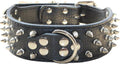 Serijoars Spiked Studded Dog Collar, PU Leather Dog Collar, Adjustable Pet Collars for Medium or Large Breed Pet (M, Black1)