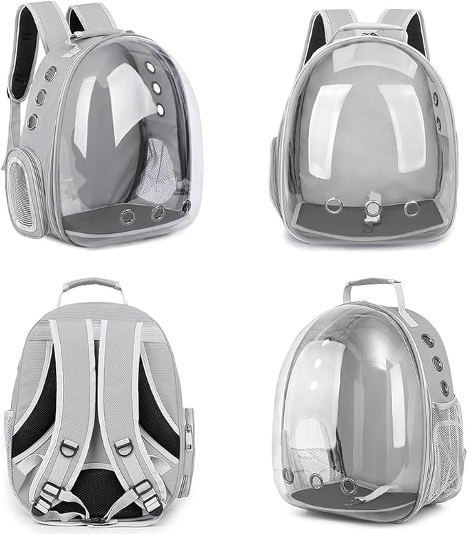 Pet Backpack Carrier,Bubble Backpack Cat Carrier,Pets and Small Dogs,Space Capsule Pet Carrier for Traveling, Walking, Hiking and Outdoor Activities (Gray)