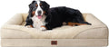 EHEYCIGA Orthopedic XXL Dog Bed for Large Sized Dog, 52x41x8 Inch Extra Large Memory Foam Dog Couch Bed with Sides, Waterproof Liner & Washable Removable Cover, Bolster Pet Sofa, Beige