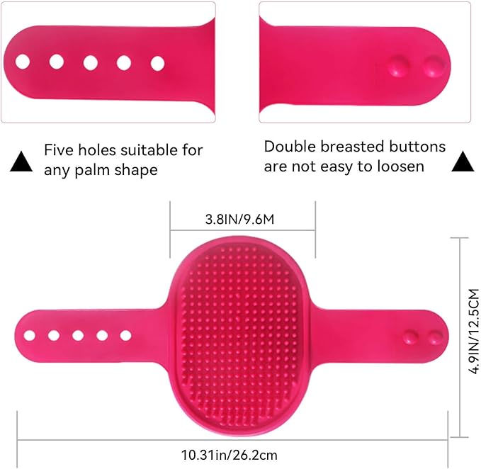 Dog Grooming Brush，Pet Shampoo Massage Bath Brush Comb with Adjustable Loop Handle for Grooming Short and Long Hair Cats and Dogs, 2pcs(Tapered brush head, Blue+Green)
