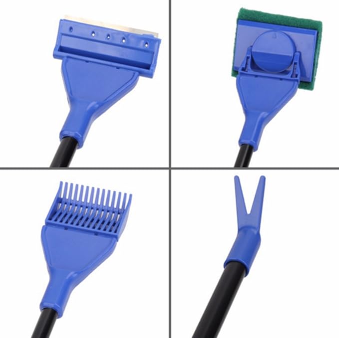 GreenJoy Aquarium Fish Tank Cleaning Kit - 5 in 1 Algae Scraper Set - Siphon Vacuum for Water Changing and Sand Cleaner (Cleaner Set)