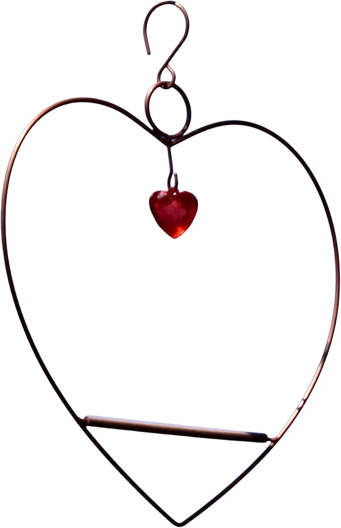 Songbird Essentials Hummingbird Swing - Tweet Heart Birdie Swing - Copper Color Hummingbird Perch