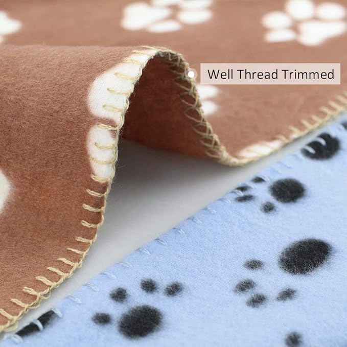 Comsmart Dog Blankets for Small Dogs, 6 Pack Puppy Blanket Cute Paw Print Pet Blanket for Dog, Puppy, Cat, Kitten, 39x35 inches