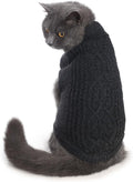 Stretchy Cat Sweater - 17 Colors & 6 Sizes | Snug Winter-Ready Knit for Boy/Girl Cats & Kittens(Dark Gray, X-Small)