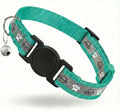 Cat Collar Breakaway, Reflective Kitten Collar with Bell, Safety Buckle Kitten Collar, Lightweight, Adjustable, Comfortable, Suitable for Boy Girl Cats (7"-13") Green