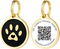 Pet Dwelling QR Code Pet ID Tag – Smart Dog & Cat ID Tags for Pet Safety, Free Personalized Online Profile, Instant Scan Alerts, AI Insights (Lux Gold Black Paw)