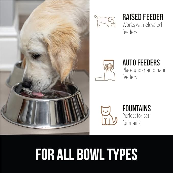GORILLA GRIP 100% Waterproof Raised Edge BPA Free Silicone Pet Feeding Mat, Dog Cat Food Mats Contain Spills Protects Floors, Placemats for Cats and Dogs Water Bowl, Pets Accessories 23x15 Beige