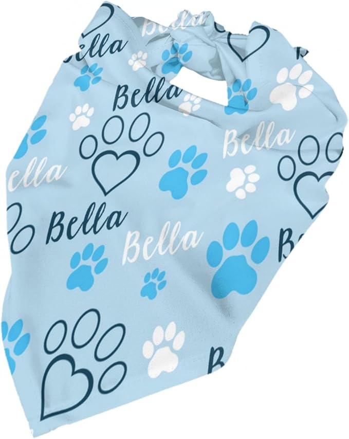 Custom Pet Scarf Personalized Dog Bandana with Name Personalized Add Your Text Bibs Triangle Head Scarfs Gift for Small Medium Large Dogs Cats Baby Puppy Pets Accessories