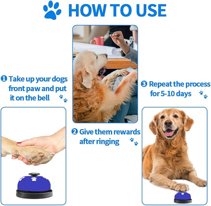 2 Pack Dog Doorbells, Pet Training Bells for Go Outside Potty Training and Communication Device Large Loud Dog Bell Cat Puppy Interactive Toys Adjustable Strap Door Bell